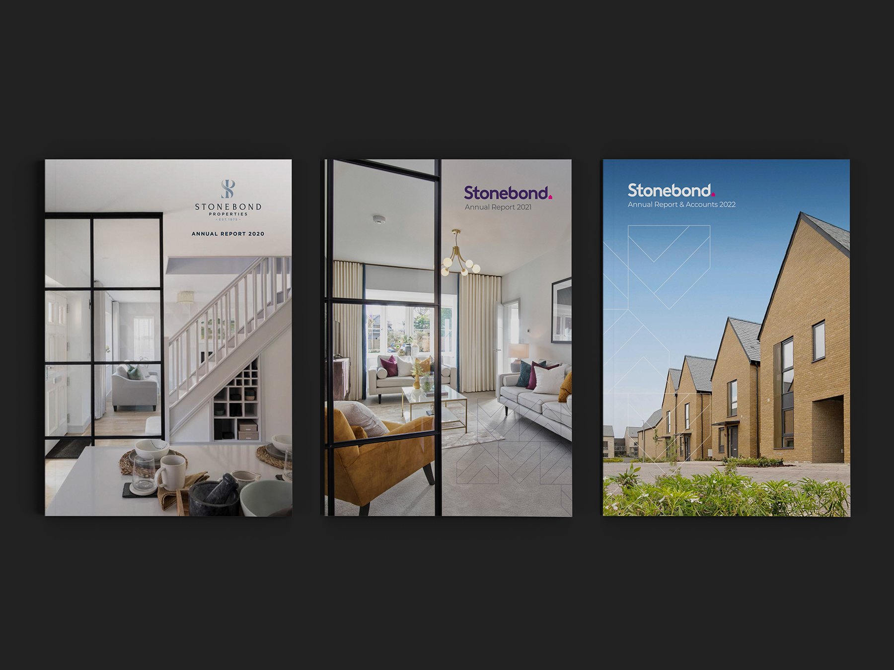 Annual Report Graphic design for Stonebond Properties